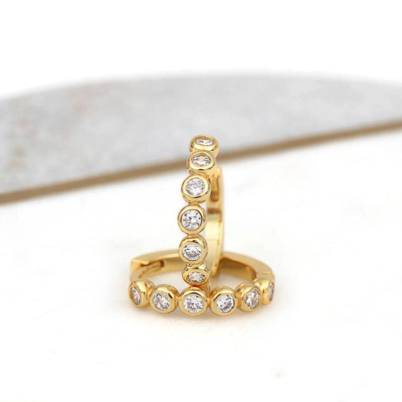 

Fashion Jewelry, Slightly Inlaid Trendy Circle Ear Buckles, Sweet And Versatile Temperament Earrings For Women