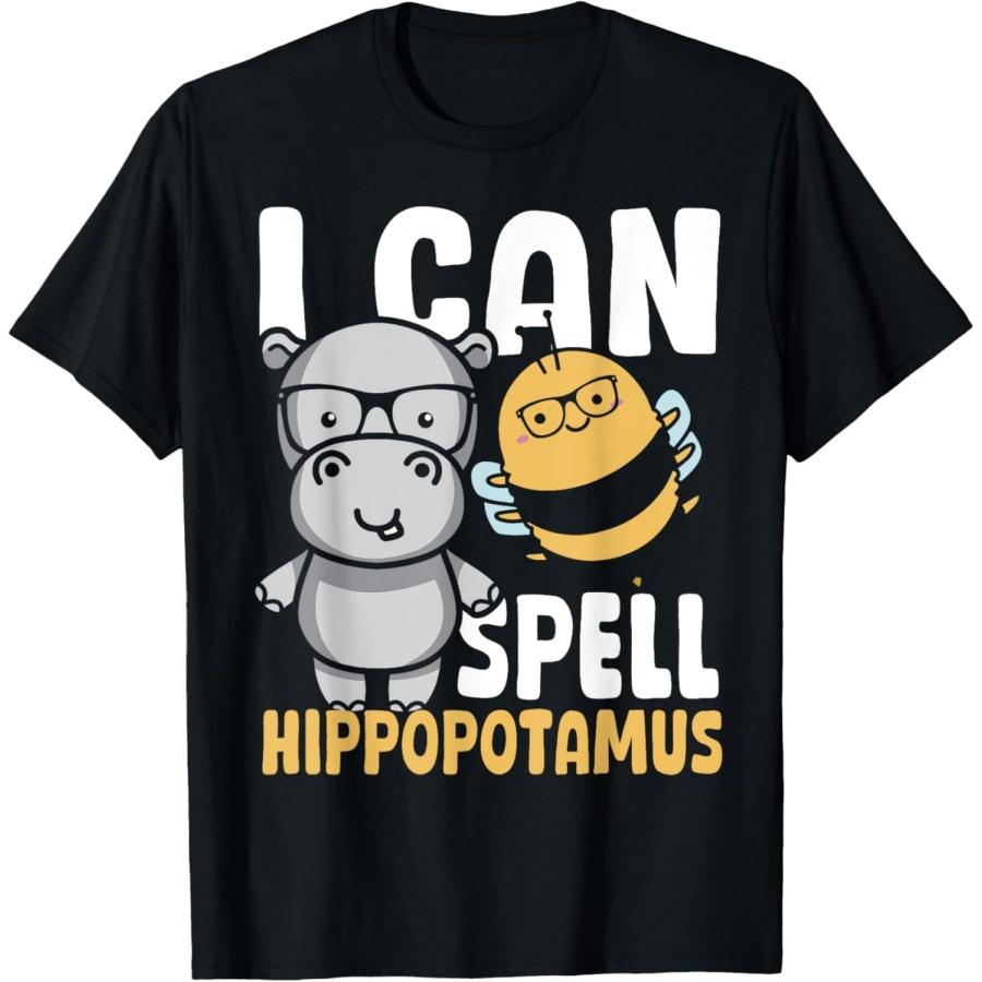 

I Can Spell Hippopotamus Hippo Spelling Bee Hippopotamus T-Shirt XXXXXL чёрный
