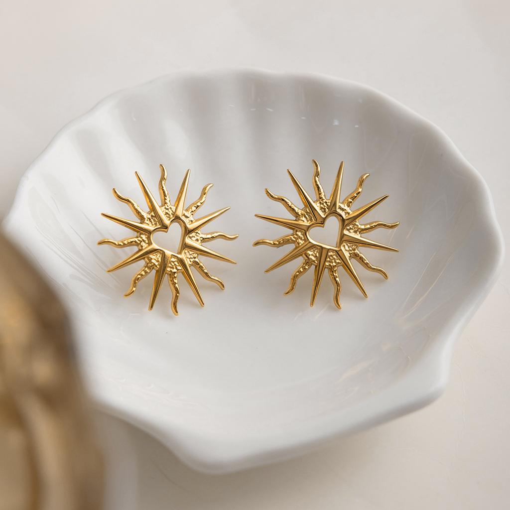 Light luxury niche high-end love sun earrings earrings jewelry