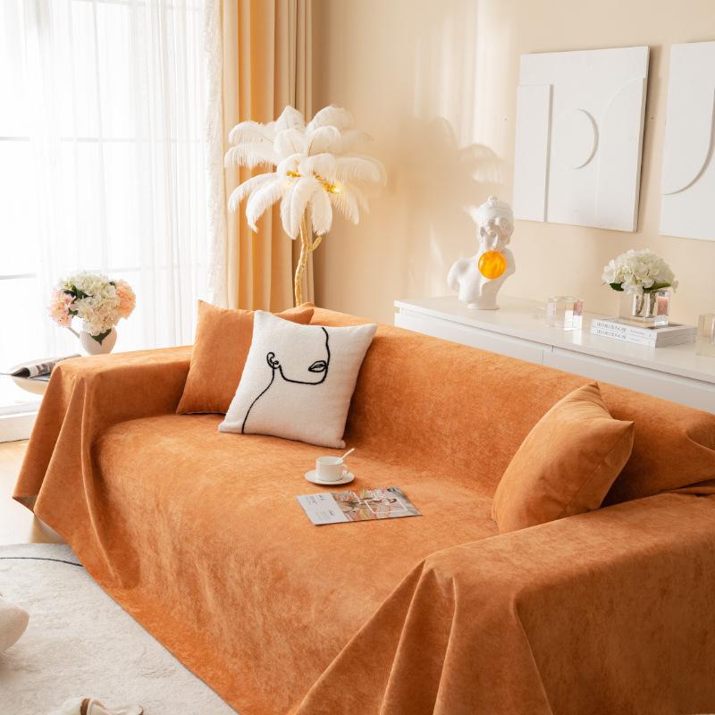 Four Seasons Waterproof Solid Color Cut Fleece Sofa Cover Non-slip, Urine-proof and Anti-dirty Sofa Towel Cover