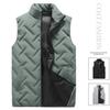 Men Waistcoat Embossing Solid Color Stand Collar Cotton Padded Coldproof Autumn Winter Zipper Vest Coat for Rock Climbing