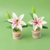 Artificial Flower Hand-Crocheted Yarn Flowers No Maintenance Colorful Potted Flowers Desk Bedroom Nursery Home Decor