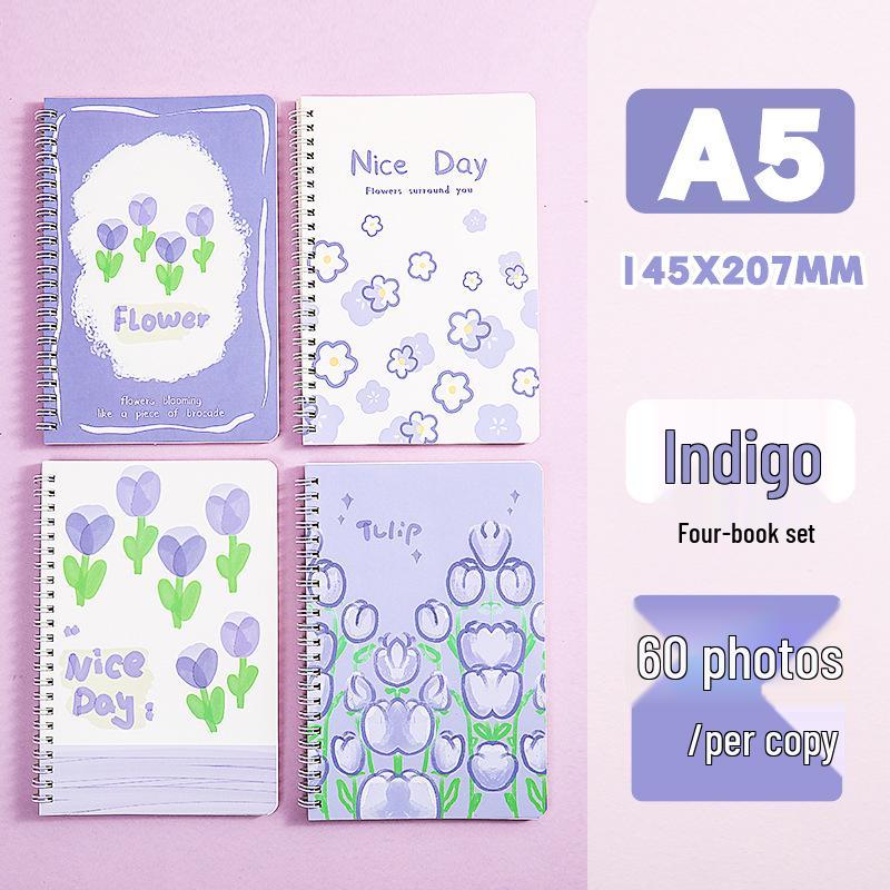 A5 Floral Spiral Notebook: Girlish Heart Study Stationery, Loose-Leaf Student Journal