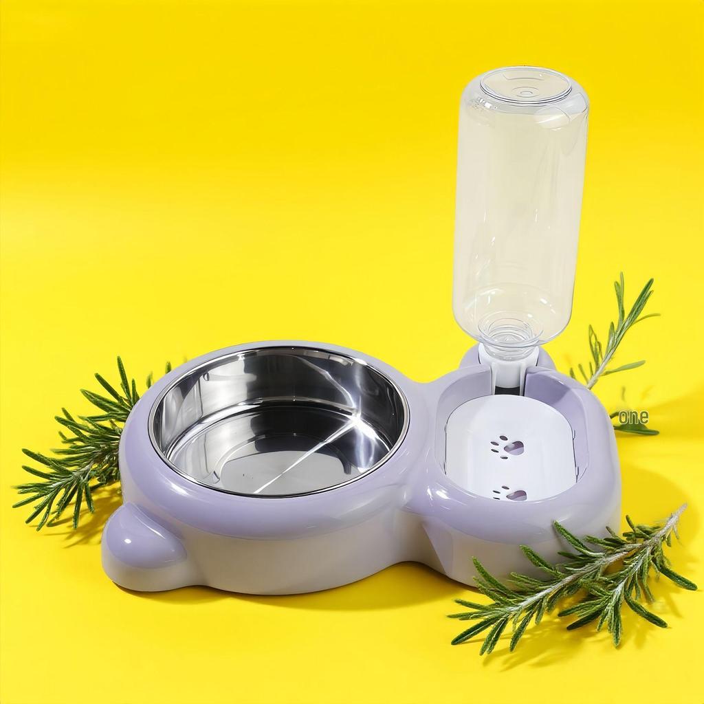 Double Cat Bowl Macaron Color Anti-Spill Pet Feeder - Oval Style