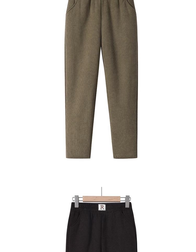 High Waist Thickened Velvet Chenille Corduroy Pants for Middle-aged Women - Warm, Elastic, Casual Fit