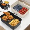 2Pcs Air Fryer Silicone Tray Baking Basket Pizza Fried Chicken Airfryer Silicone Basket Rectangle Airfryer Pan Liner Accessories