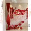 Double Happiness Wall Sticker Set for Wedding Decoration: Groom's & Bride's Sides, Bedroom & Living Room Background