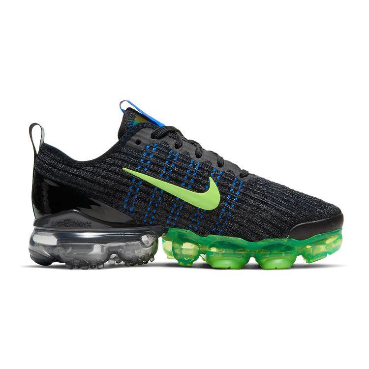 Nike Air VaporMax Flyknit 3 GS Black Ghost Green Kids Sneakers Light-Photo-Blue Fireberry DD9718-001