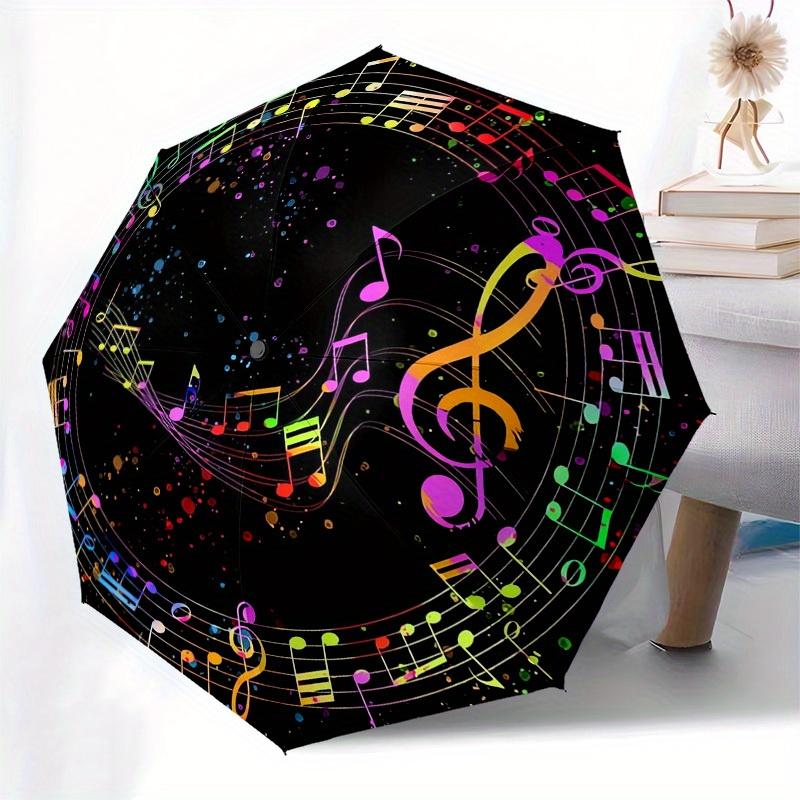1pc Music Notes Themed High-quality Umbrella,Automatic Opening and Closing Umbrella,Multi-functional Umbrella G0811036