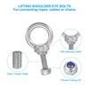 PATIKIL M6 Eye Bolts, 20mm Thread Length, 304 Stainless Steel External Threads, Hex Head Screws, Nuts, Gaskets, and Flat Washers Included, for Hanging