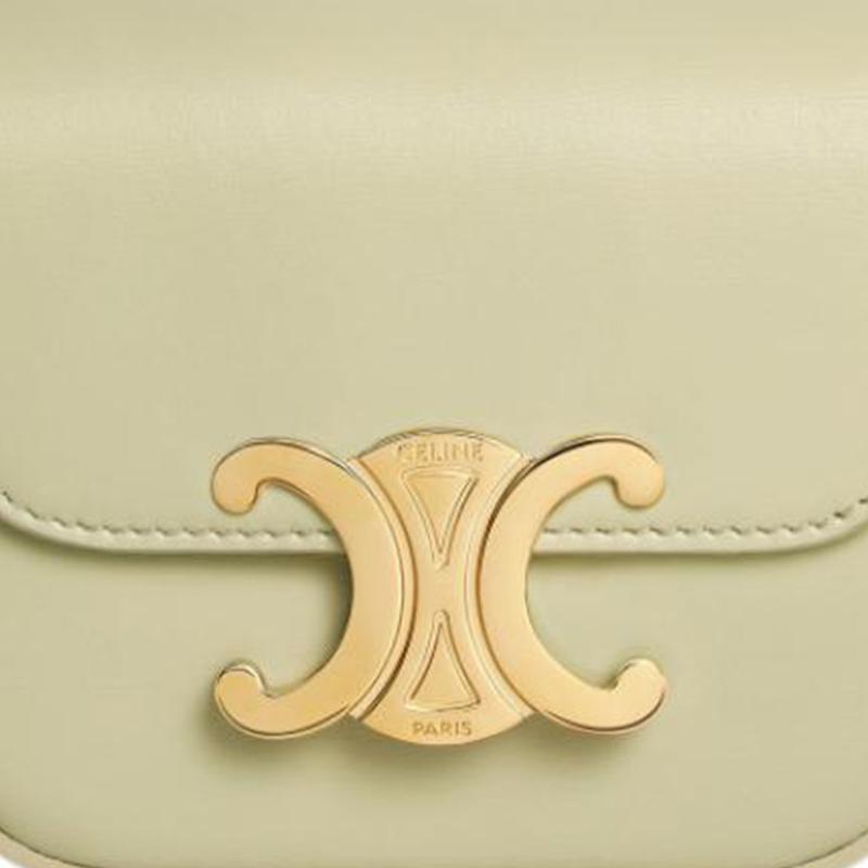 Celine Claude Arc De Triomphe Snap Closure Detachable Adjustable Shoulder Strap Mini Shoulder Crossbody Bag Women Bags Almond-Green 10I513DPV-29AG