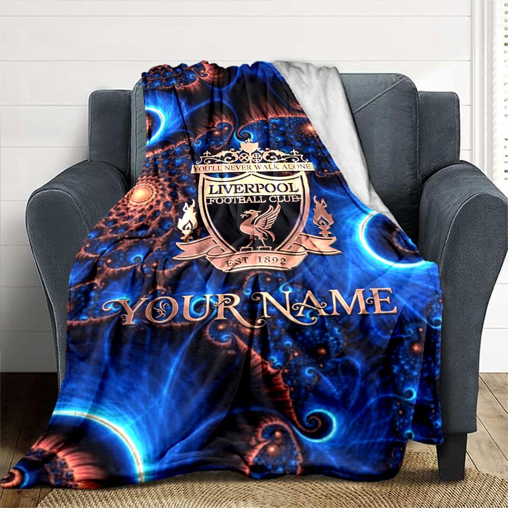 Liverpool Customize Your Name Blanket Cozy Personalized Blanket Durable Comfort Perfect for Sofa Nap Bed Home Decor Four Seasons Multipurpose