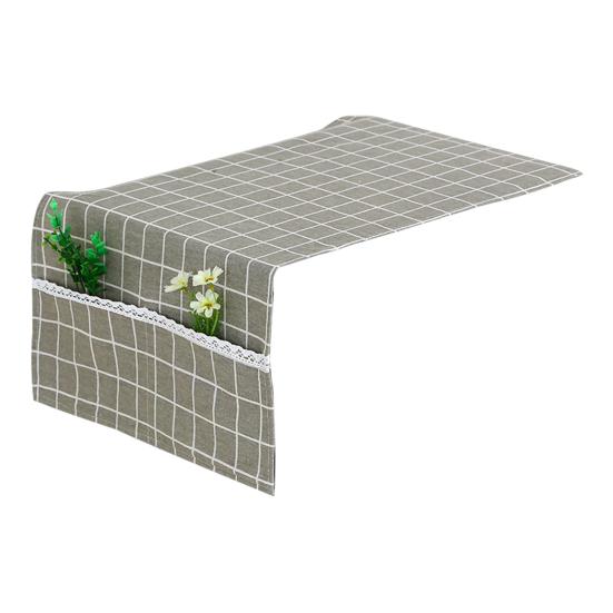 Składana osłona przeciwpyłowa do kuchenki mikrofalowej z boczną kieszenią Bawełniany len Wygodna w dotyku górna pokrywa kuchenki mikrofalowej Artykuły domowe