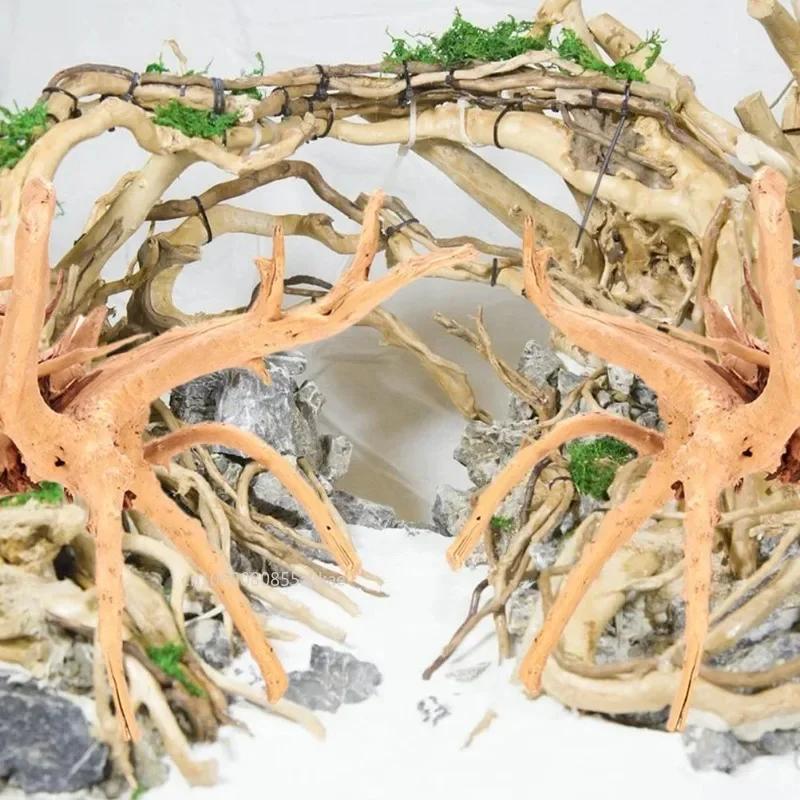 S/M/L Fish Tank Sunken Wood Decoration Driftwood for Aquarium Reptile Snake Spiders Bark Animal Craft Animals Adornments Tree