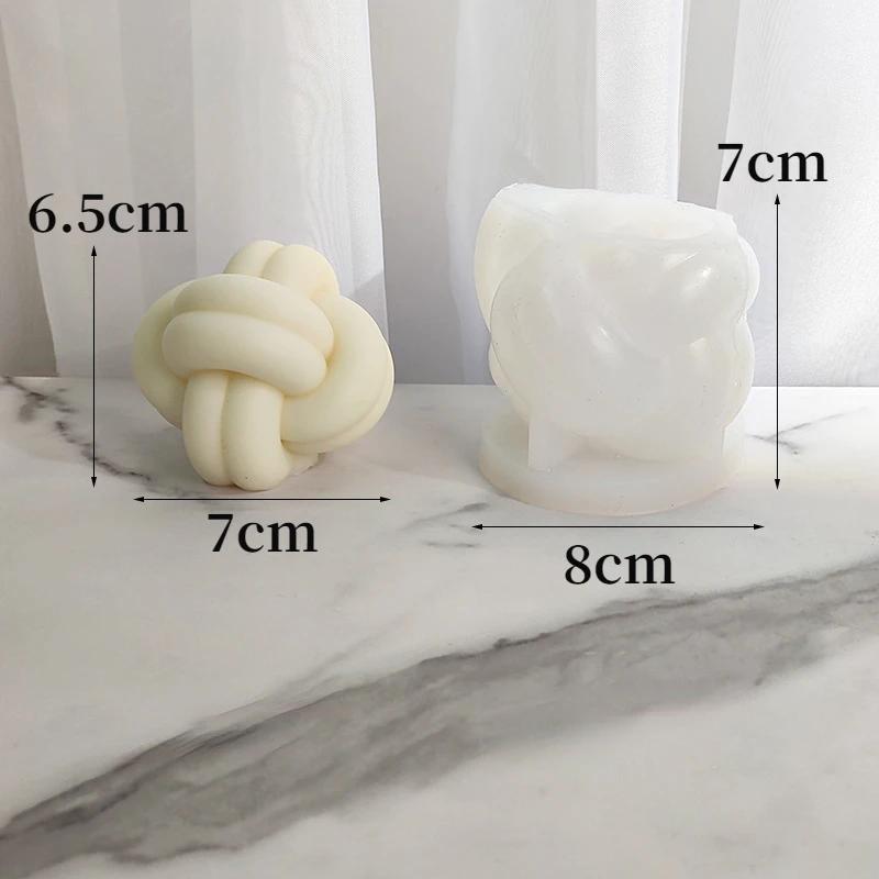 New Cross Knot Candle Silicone Mold 3D Twine Spherical Candle Making Supplies Diy Handmade Soap Plaster Epoxy Casting Tool