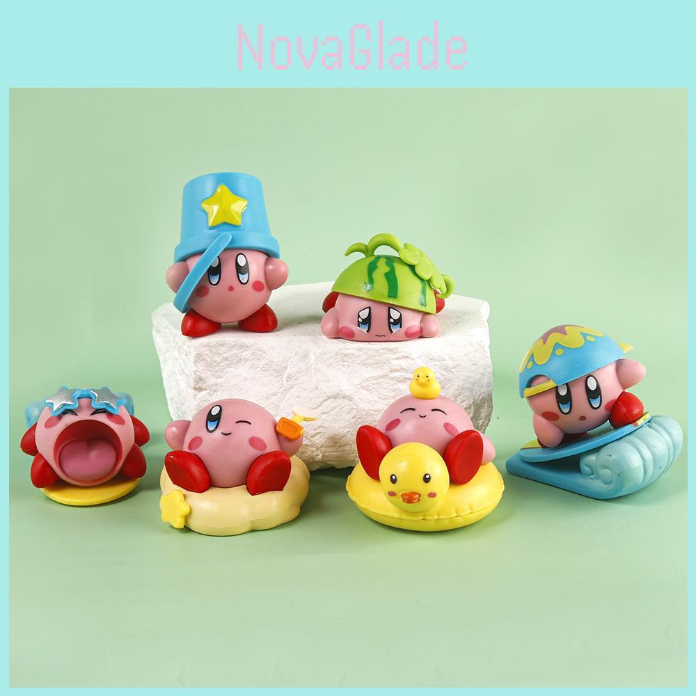 Sommer Strand Kirby Figur Modell Spielzeug Automaten Eier Ornament Auto Dekoration 6er Set