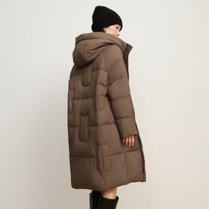 Elva' Island Women's Premium Hooded Mid-Length Thick Down Jacket