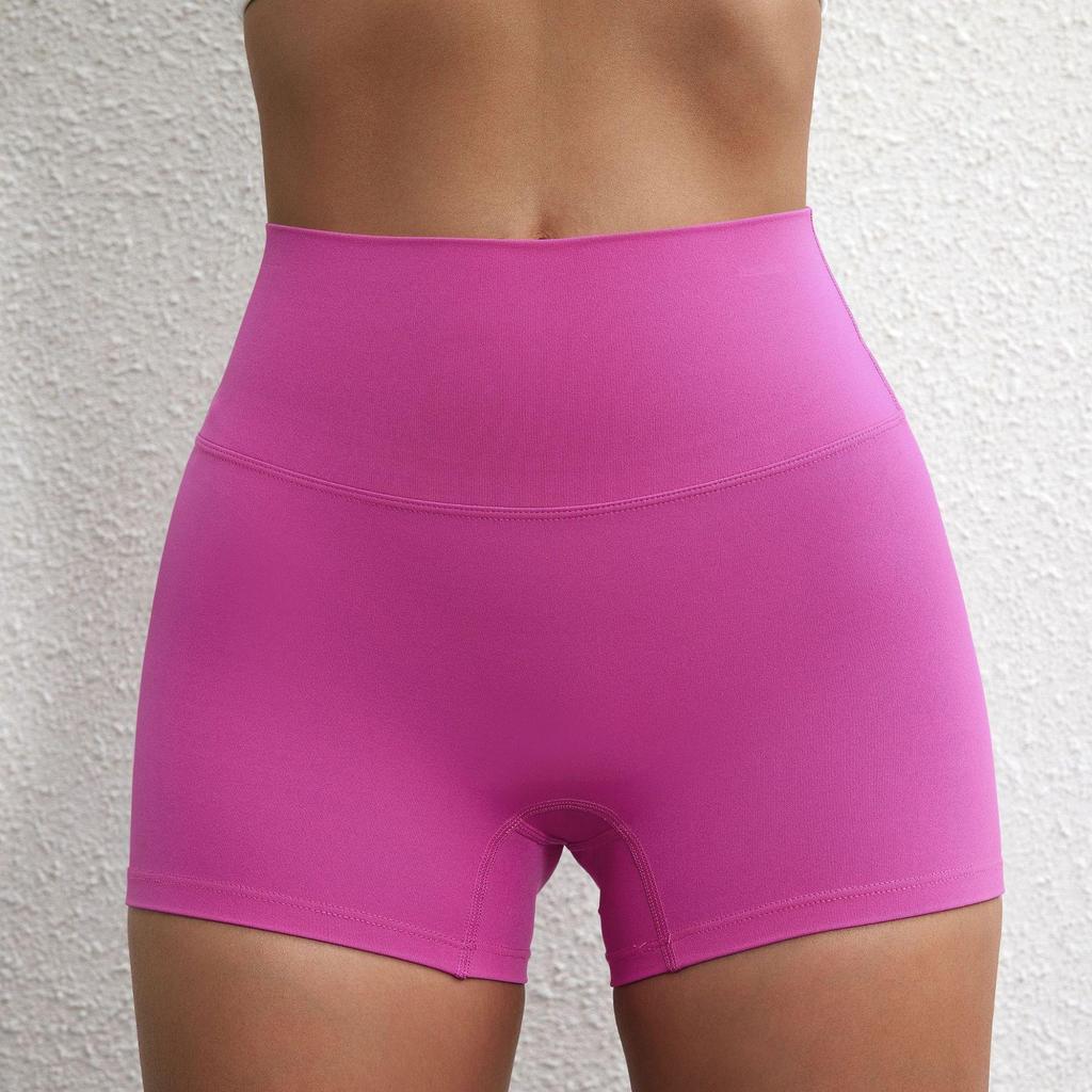 Plain Color High-Stretch Yoga Shorts - Soft, Three-Quarter Length Base Layer