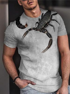 New Fashion Scorpion 3D Print T Shirt Summer Mens Oversized T Shirt Harajuku Street Hip Hop Tops T Shirt Mens Short Sleeve