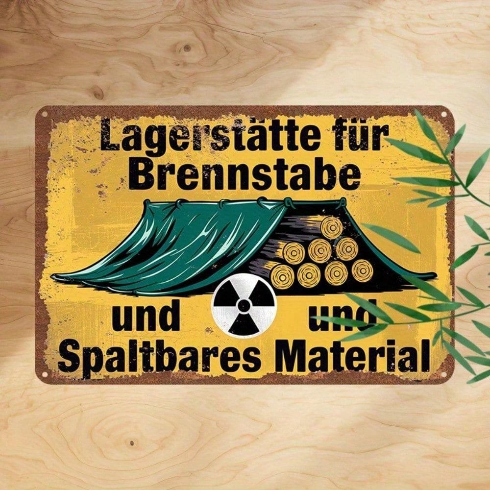 

Vintage Industrial Nuclear Warning Sign Metal Poster, Heavy Duty Iron Wall Decor for Home Garage Bar