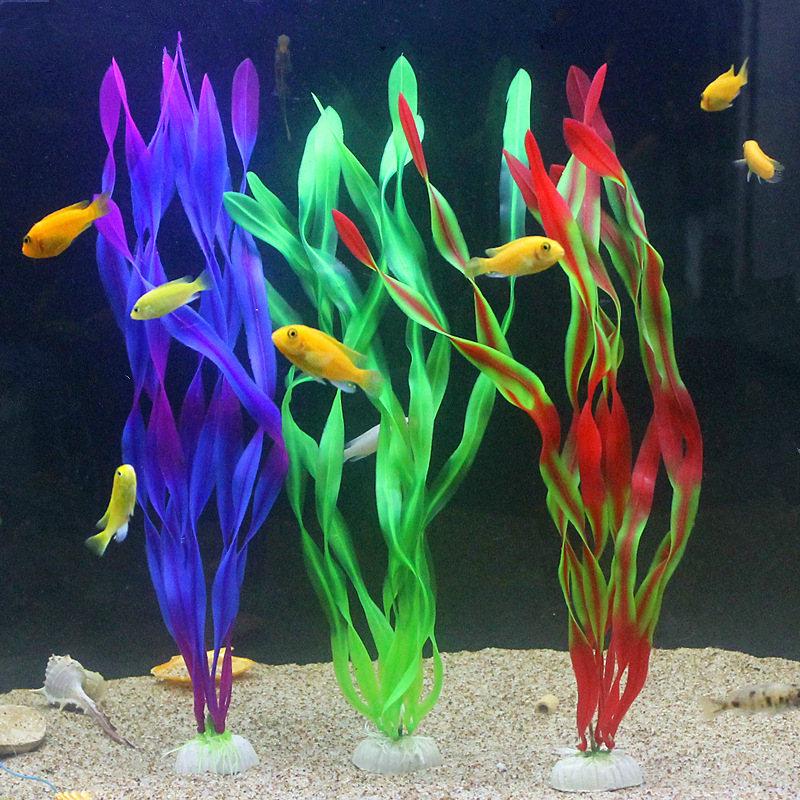 North American Bichir Aquarium Decor: Lifelike Fish Grass and Seaweed Simulation