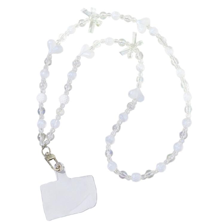Colorful Y2K Acrylic Bead Mobile Phone Chain Neck Hanging Strap Decoration 1 белый