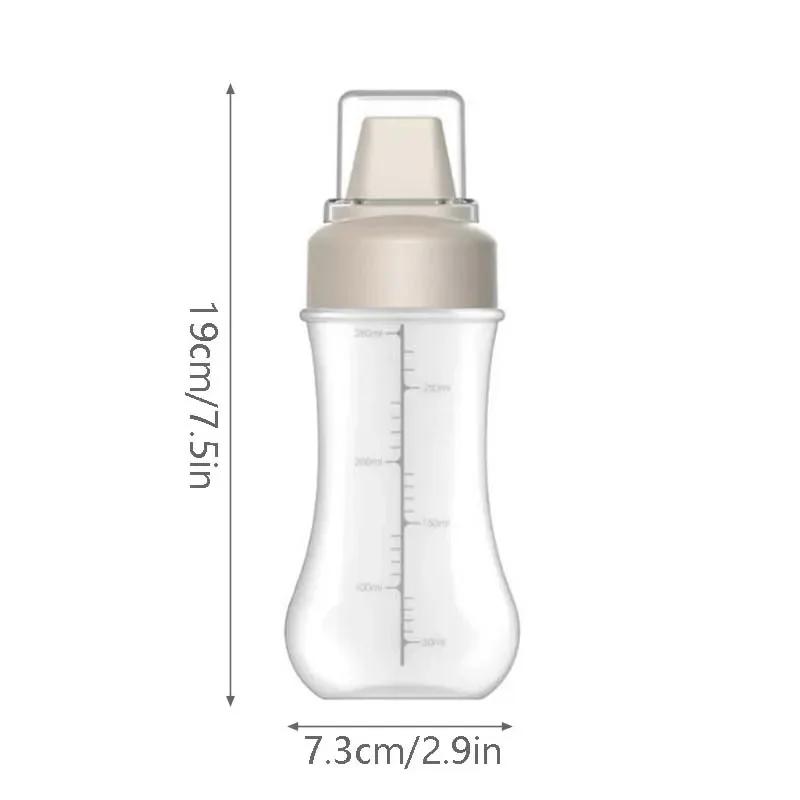 Kořenka Stlačovací láhev 350ML 5-otvorová Salátová Kečupová Stlačovací láhev s prachovkou a stupnicí Nádoba na omáčky Kuchyňské náčiní