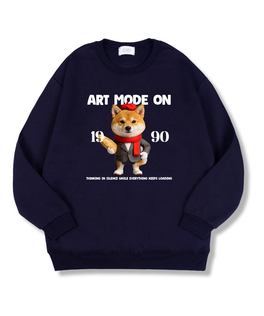 TI.GLAKE Art Mode On Oversized Double-Sided Sweatshirt Navy