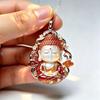 Ethnic Enamel Auspicious Imitation Jade Pendant Necklace Vintage Jewelry For Women Traditional Outfit Accessory Gift