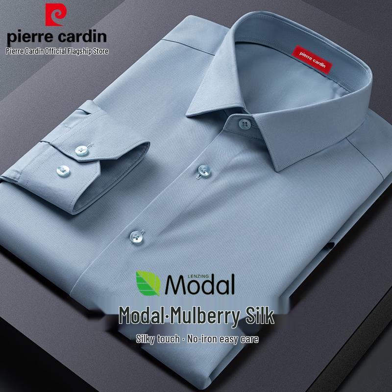 Pierre Cardin Men s Modal Silk Blend Wrinkle-Free Long Sleeve Shirt 41