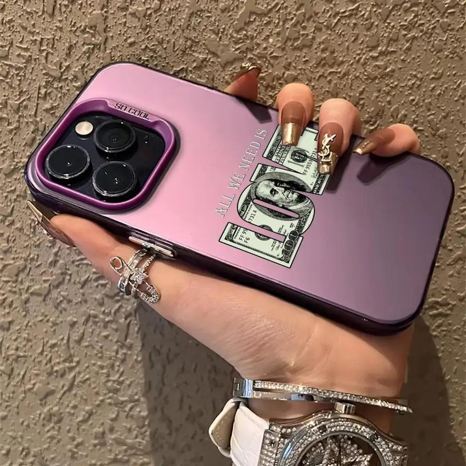 Coque de téléphone design créatif Argent Amour Convient pour iPhone 17 Air 16 Pro 15, 14, 13, 12, 11 Pro Max Plus Anti Chute et Anti Choc