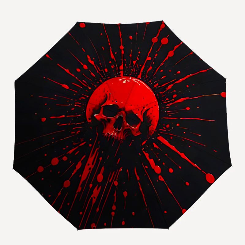 

1pc Bloody Skull Automatic Opening/closing umbrella, Reinforced 8-Rib Construction, Compact Travel Umbrella yy250808187