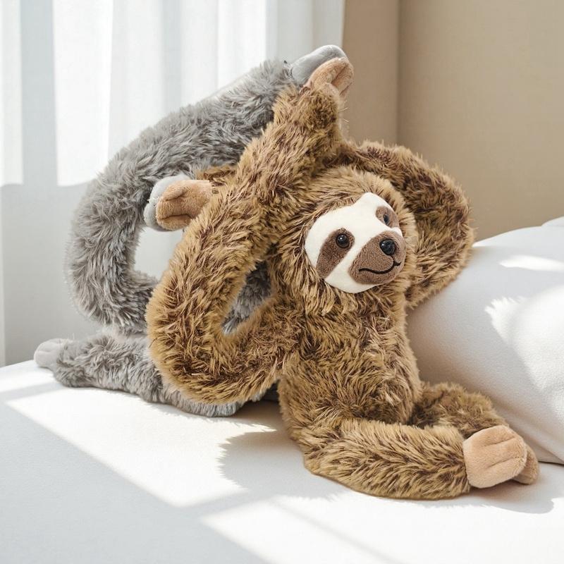 Favorite Toy Grey Long Arm Sloth Plush Toy Stuffed Plushies Animal Dolls Brown Sloth Sleeping Companion Gift For Home Decor Ornaments