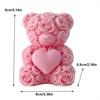 Handmade Pink Rose Bear Candle Heart Cute Aromatherapy Candle Romantic Gift for Girlfriend Home Decoration Anniversary Party