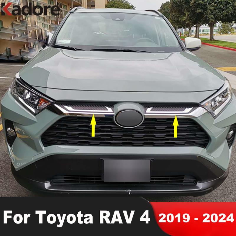 Front Upper Grille Cover Trim For Toyota RAV4 RAV 4 LE XLE 2024 Carbon Car Front Grills Molding Trims