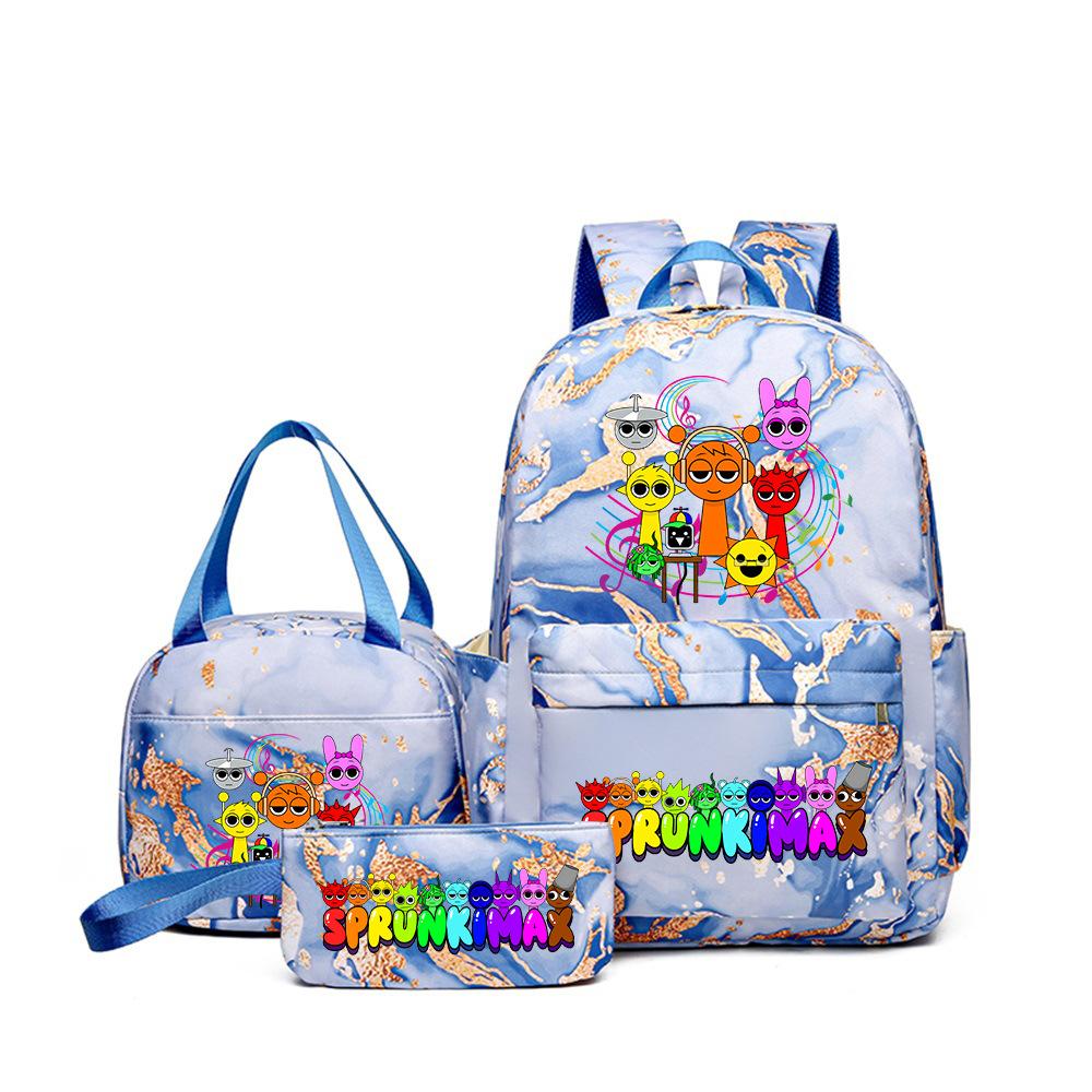 3D New Game Rhythm Box Sprunki School Bag Backpack Elementary and Secondary School Backpack Crossbody Bag Pencil Bag
