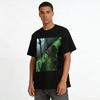 Vintage Sci-Fi Thriller Style Anime Monster Print T-shirt Unisex Loose Casual Top Pure Cotton T-shirt