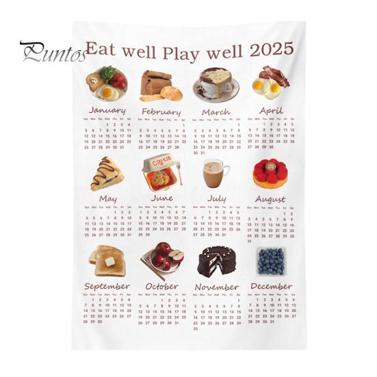 

Настенный календарь 2025 года, разборчивая печать, настенное украшение, моющийся декор для домашнего офиса, напоминание о важных датах, прямоугольный, устойчивый к разрывам гобелен C