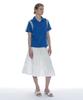PARTIMENTO WOMEN Numbering Applique V-Neck Polo_Blue