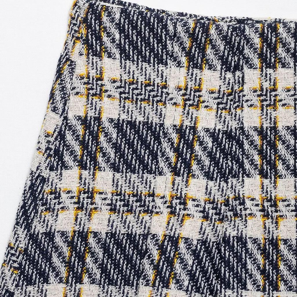 2025 Spring Women's Slim-Fit Plaid Vest and Culottes Set