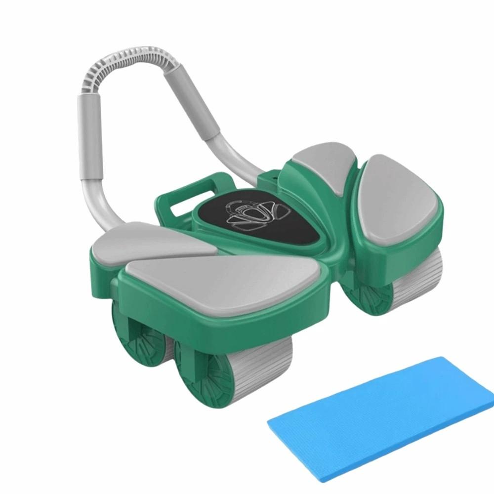 4/6 Wheel Abdominal Exercise Machine Automatic Rebound Arm Abdominal Device Home Fitness 4 WheelGreen 1