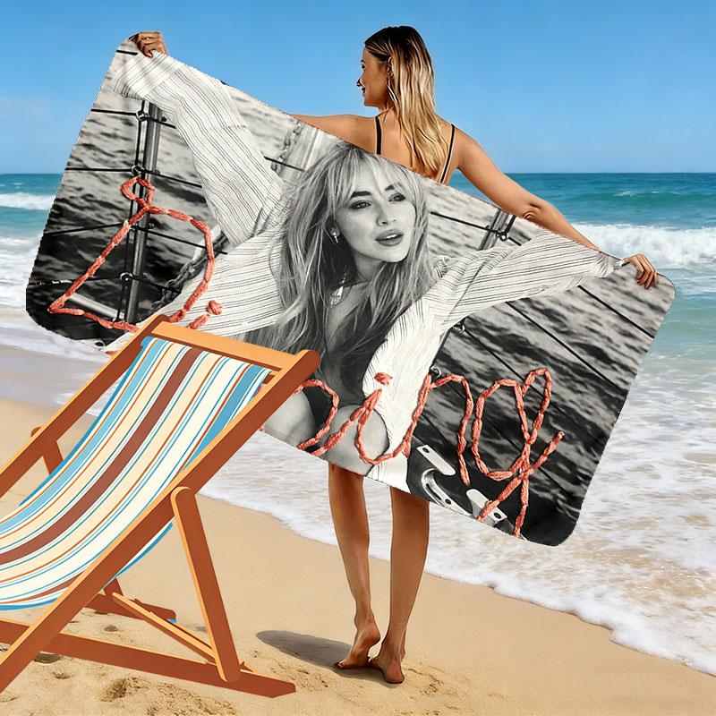 Sabrina Print Beach Towel, Large Soft Quick Dry Towel for Beach Camping Swimming