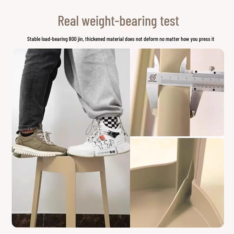 Modern Minimalist Stackable Plastic Stool – Sturdy, Durable, and Thickened Design for Home or Restaurant Use
