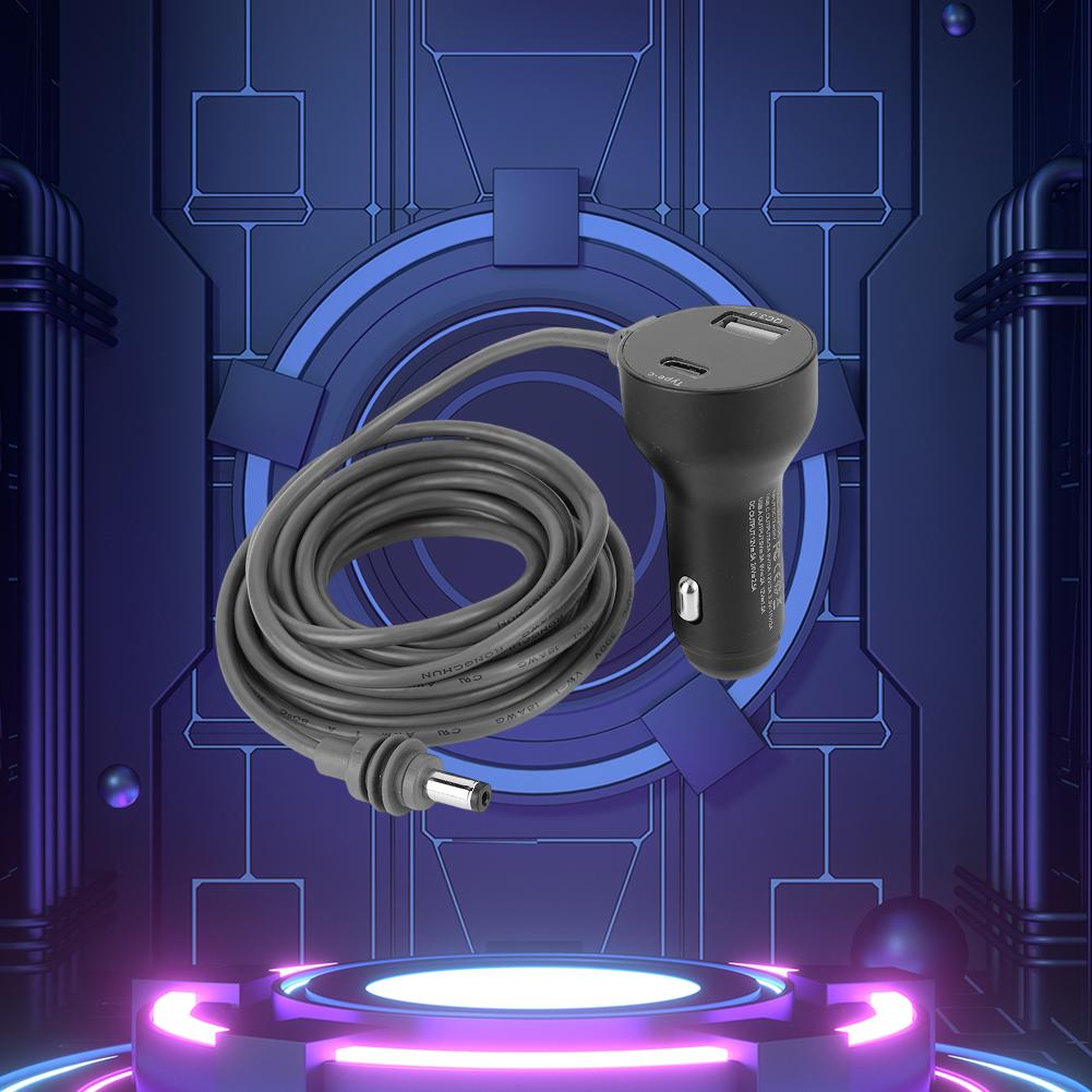 For Starlink Mini 3-in-1 Cable Car Cigarette Lighter Charger USB C/USB A Ports DC Power Cable 12V-24V Cigarette Lighter Adapter