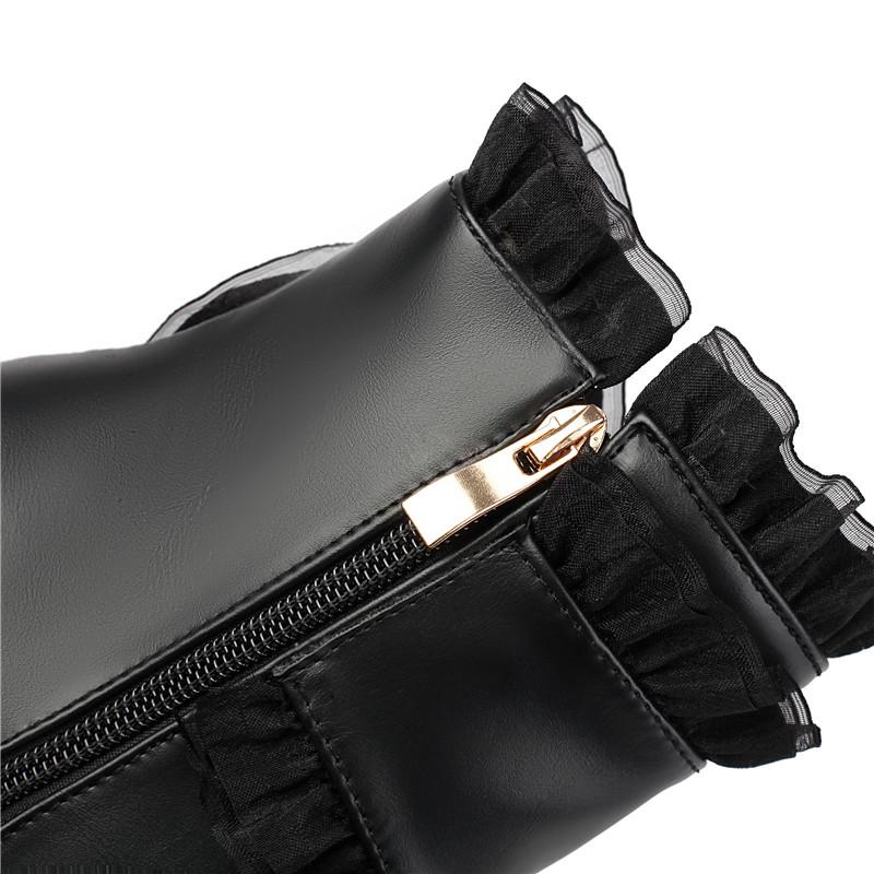 Women's High-heeled Short Boots Autumn and Winter New Waterproof Table Thick-heeled Large-size Roman Short Boots