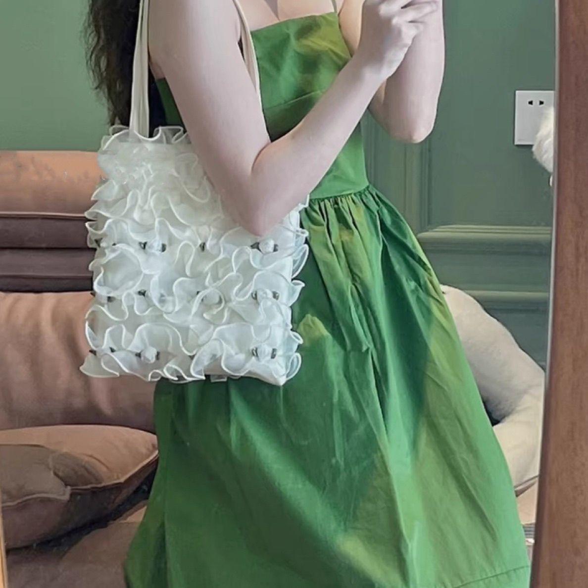 

Летняя французская ретро-сумка-сумка с супер-феей и цветком, плиссированная наплечная сумка Cheongsam в китайском стиле, универсальная новая сумка через подмышку в китайском стиле