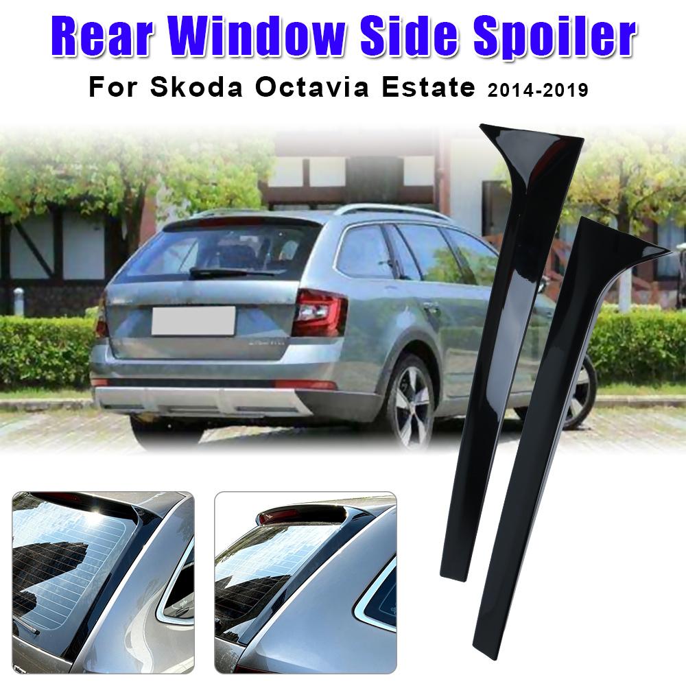 Pár pre Škodu Octavia Combi 2014-2019 Lesklý čierny bočný spojler zadného okna Krídlo Canard Splitter Autodiely na výmenu