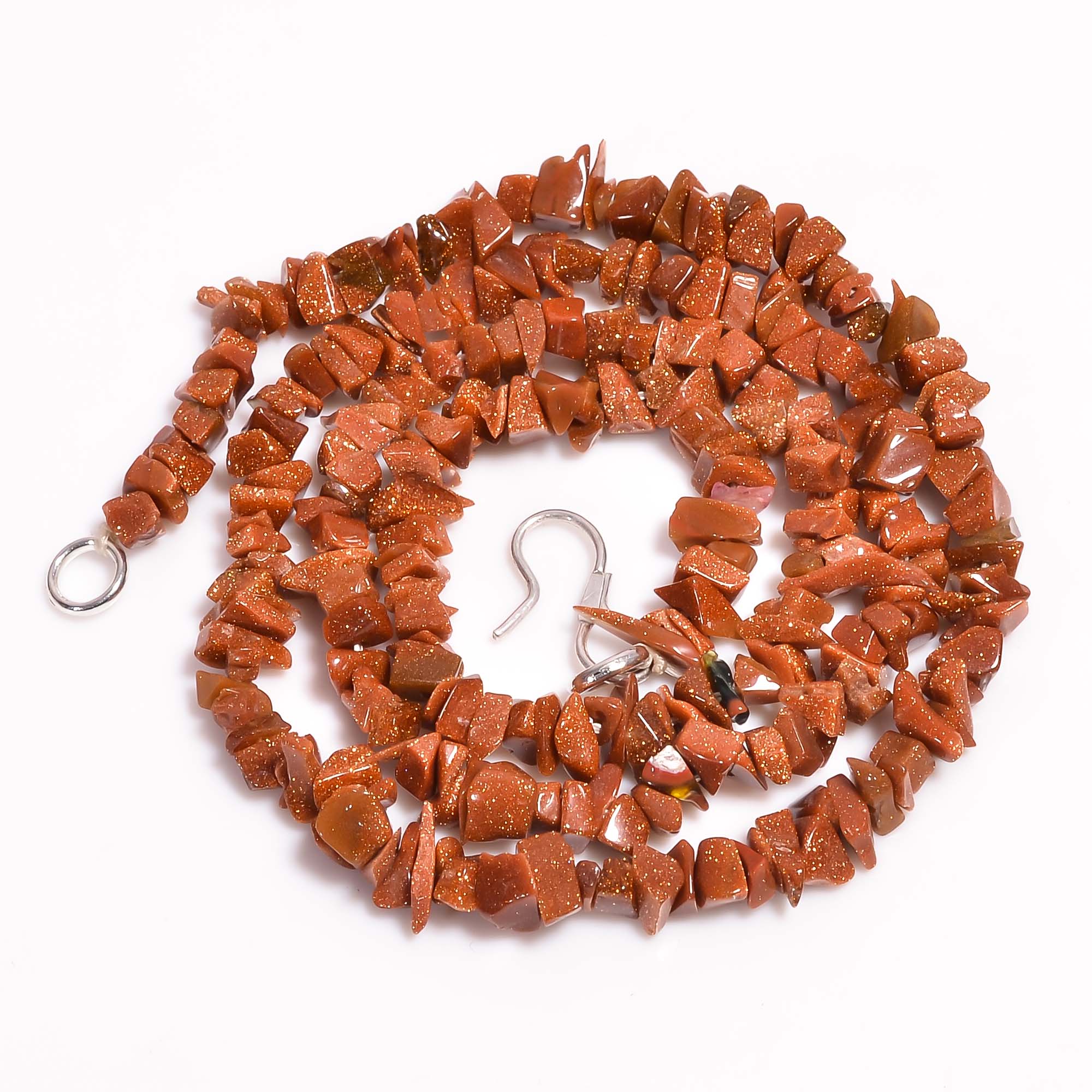 

Natural Golden Sandstone Gemstone Uncut Smooth Beads Necklace 5-8mm 18.5 UB8402 UB-8402