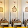 NEW Bamboo Lantern Wall Lamp Natural Rattan Wicker Chandeliers Hand-Woven Bamboo Room Decor Lampshades Wall Light Fixtures