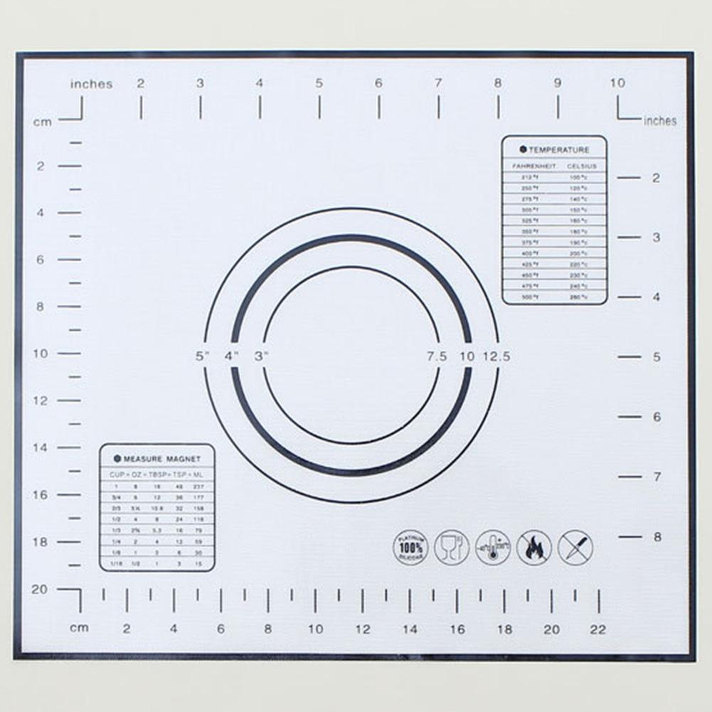 Silicone Baking Mat With Scale Rolling Dough Pad Kneading Dough Mat Non Stick Pastry Oven Liner Bakeware Black 30 * 40cm#0